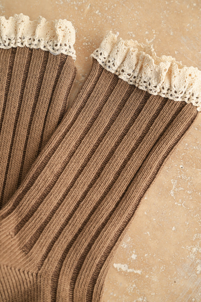 Dye & Wash Crochet Trim Socks