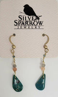 Earrings, Gold Dangle w-Tur
