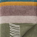 Earthy Striped Pure Wool Throw - winter, styled in a bedroom | Soak and Sleep