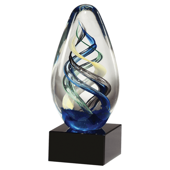 Egg Shaped Colored Art Glass on Base - AGAR81