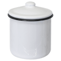 4.15" x 3.1" White/Black Enamel Canister with Lid