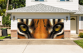 Eyes Of A Red Tiger Close Up Garage Door Cover Banner Backdrop