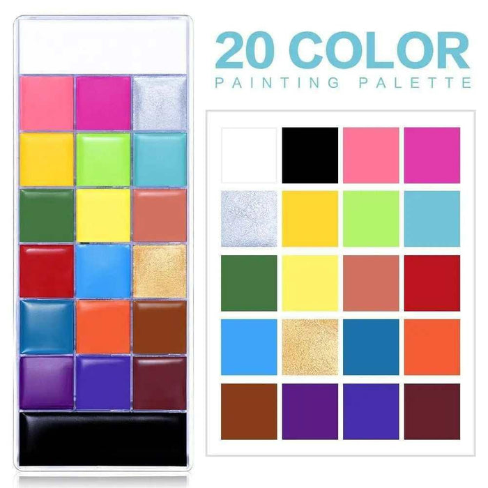 Face And Body Paint Halloween Party Makeup 20 Color Palette