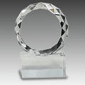 4" Round Facet Crystal on Clear Pedestal Base