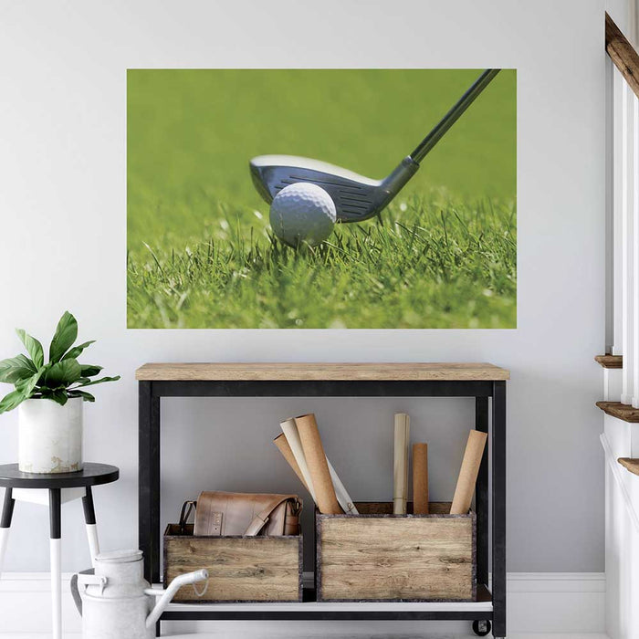 32x48 inch Fairway Drivin' Decal Installed Above Cart