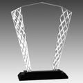 8" Fan Accent Glass on Black Base
