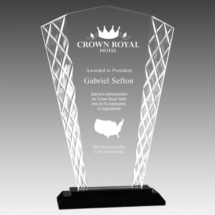 9.5" Fan Accent Glass on Black Base