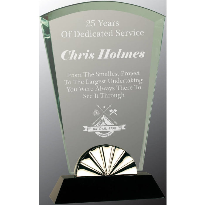9.75" Fan Horizon Glass with Black Base