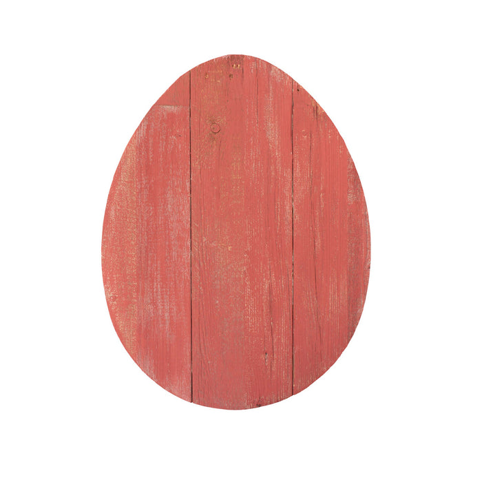 Farmhouse Red Wooden Large Egg | 9"x12"