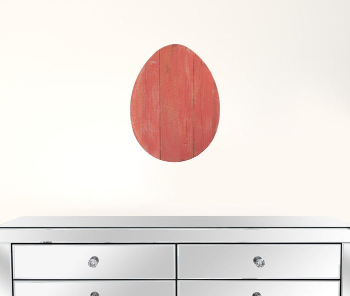 Farmhouse Red Wooden Large Egg | 9"x12"