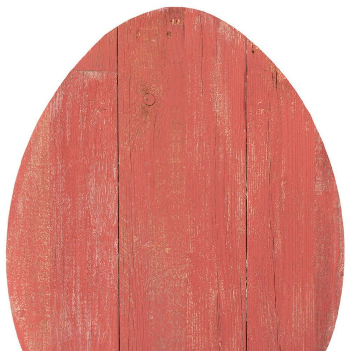Farmhouse Red Wooden Large Egg | 9"x12"