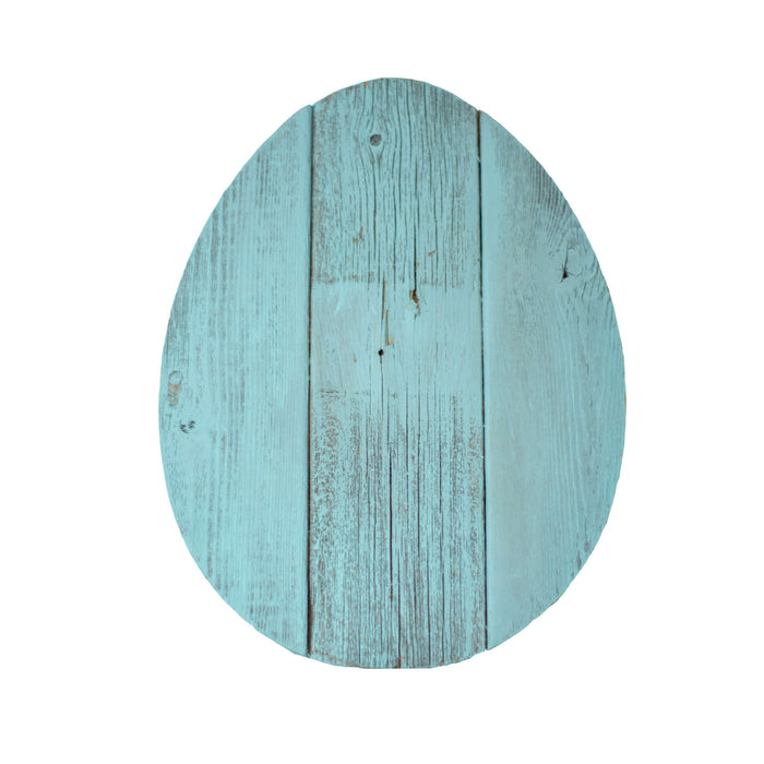 Farmhouse Turquoise Wooden Large Egg | 9"x12"
