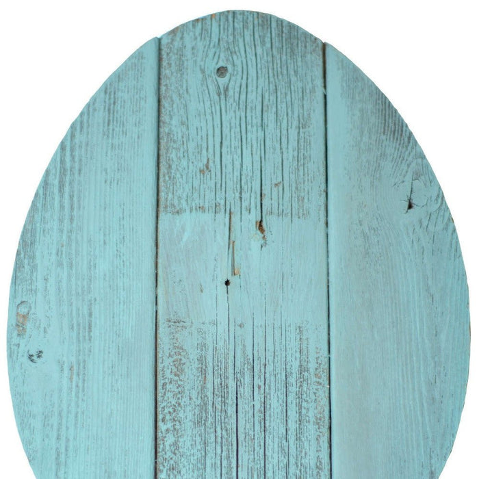 Farmhouse Turquoise Wooden Large Egg | 9"x12"