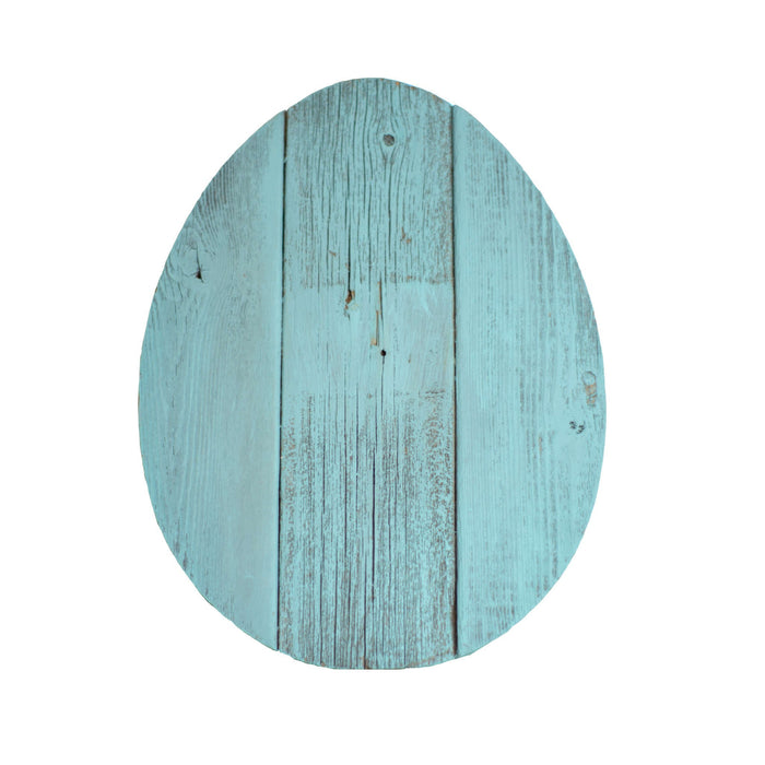 Farmhouse Turquoise Wooden Large Egg | 9"x12"