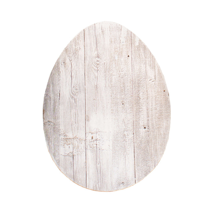 Farmhouse White Wash Wooden Large Egg | 9"x12"