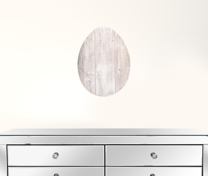 Farmhouse White Wash Wooden Large Egg | 9"x12"