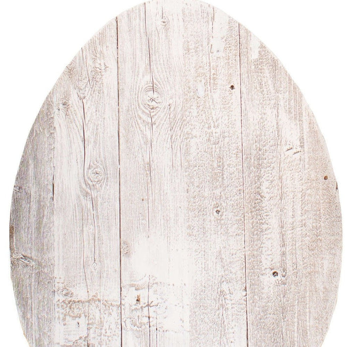 Farmhouse White Wash Wooden Large Egg | 9"x12"