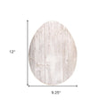 Farmhouse White Wash Wooden Large Egg | 9"x12"