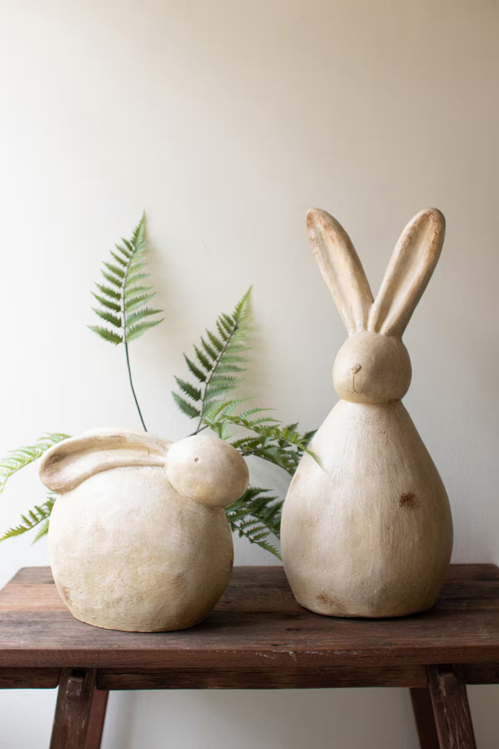 Faux Stone Rabbit Sculptures