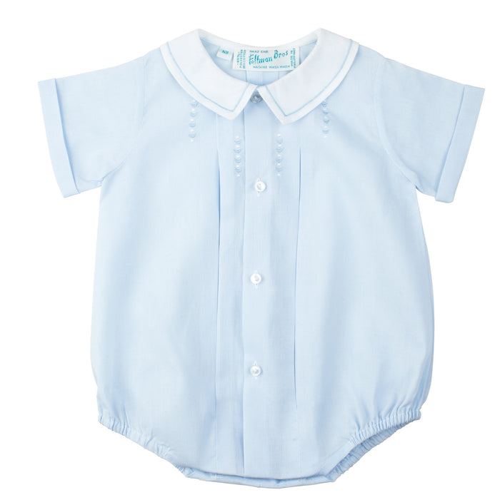 Feltman Brothers-Boys Button Front Creeper Blue-Boys-3M, 6M, 9M