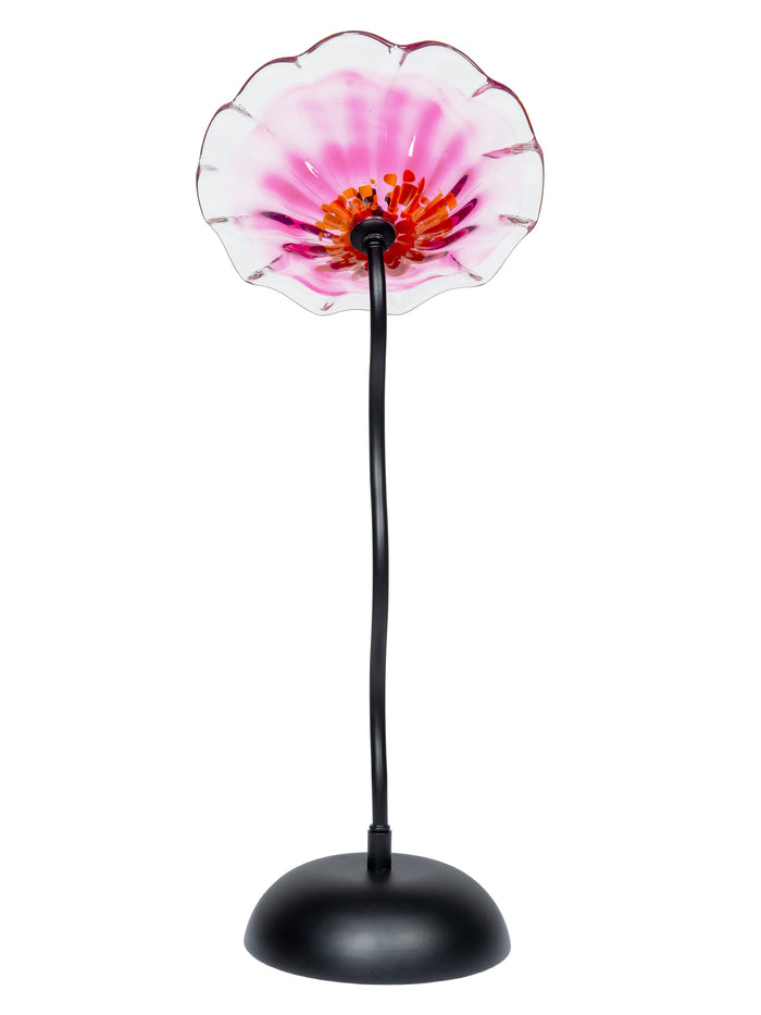 Fiore Bloom 9 Inch Pink Hand Blown Art Glass Sculpture