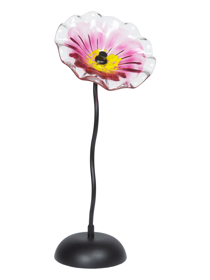 Fiore Bloom 9 Inch Pink Hand Blown Art Glass Sculpture