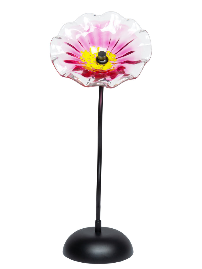 Fiore Bloom 9 Inch Pink Hand Blown Art Glass Sculpture