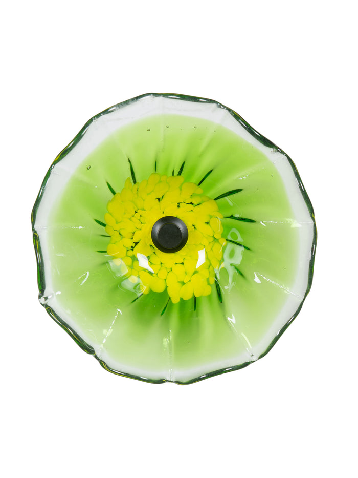 Fiore Bloom Green Hand Blown Art Glass Wall Decor - 9 Inch