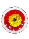 Fiore Bloom Red Hand Blown Art Glass Wall Decor - 9 Inch