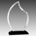 8" Flame Accent Glass on Black Base