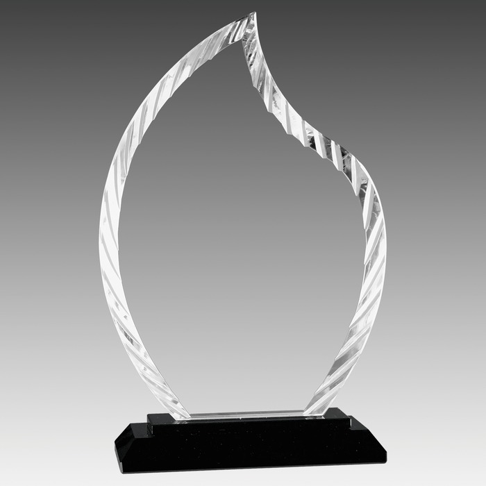 8" Flame Accent Glass on Black Base