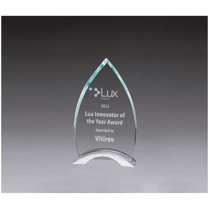 Flame Clear Glass w/Brushed Silver Aluminum Base