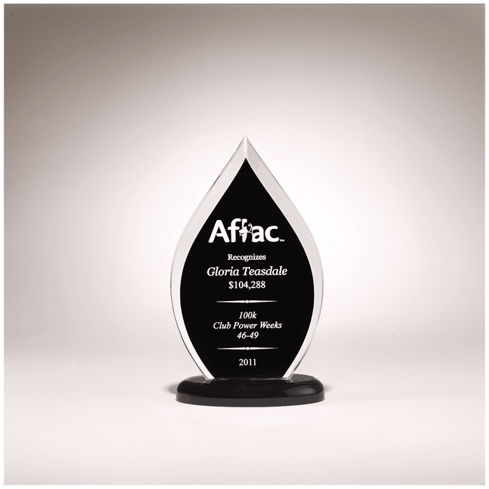 7.75" Flame Series Clear Acrylic with Black Back