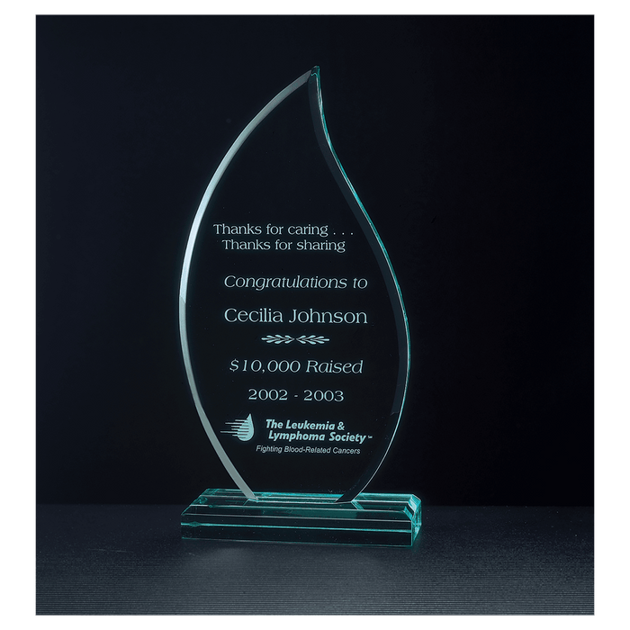 7.75" Flame Series Jade Acrylic Award