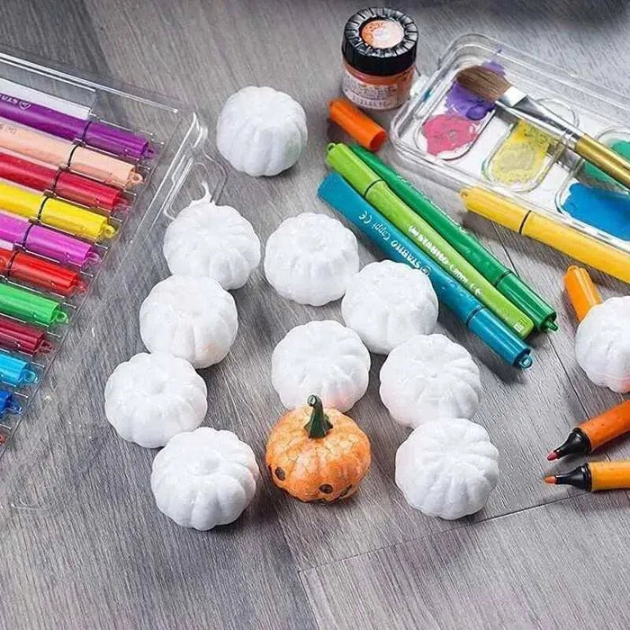 Foam Pumpkins Halloween Party Decor Fall Theme Kids Party Painting Supplies 10pcs
