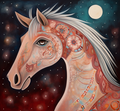 Folk Art Night Horse