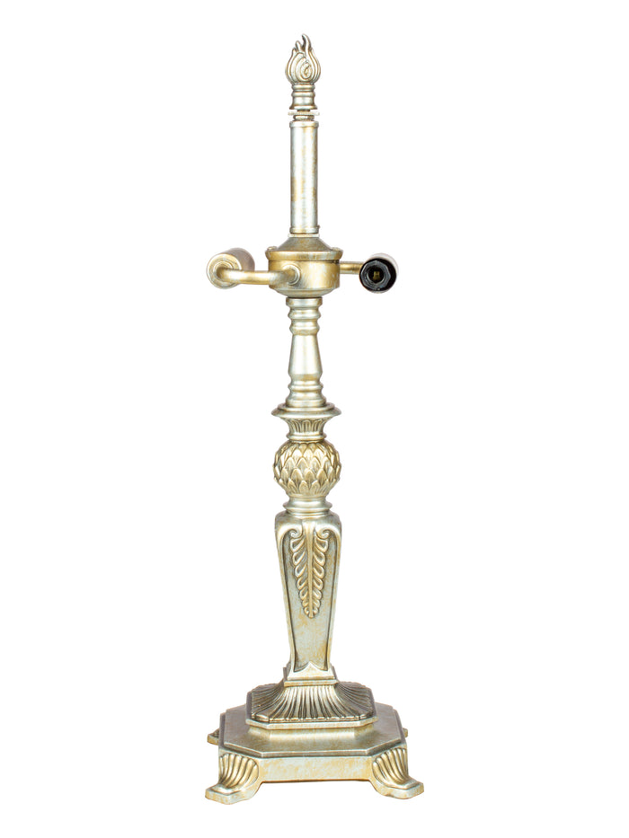 Footed Brighton 20.5" Tall Gold Silver Finish Metal Base