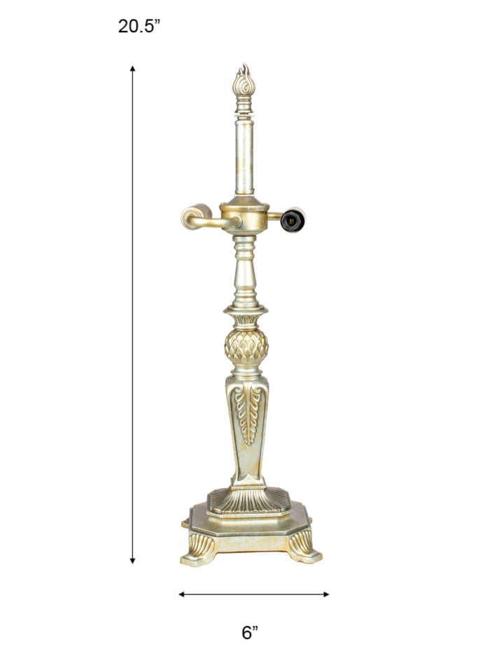 Footed Brighton 20.5" Tall Gold Silver Finish Metal Base