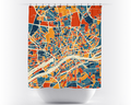 Frankfurt Map Shower Curtain - germany Shower Curtain - Chroma Series
