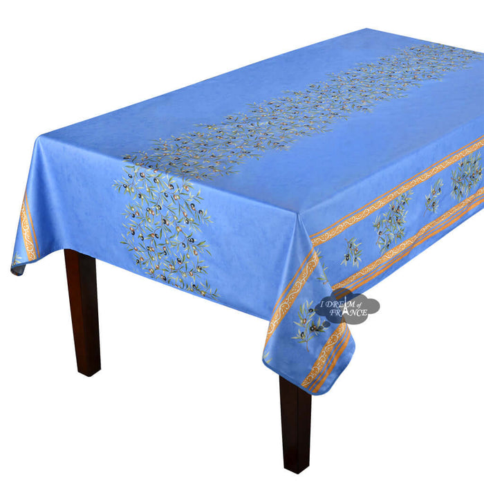 Acrylic coated tablecloth French Clos des Oliviers Blue