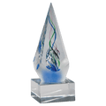 Frosted Glass Accent Arrow Art Glass on Base - AGAR93