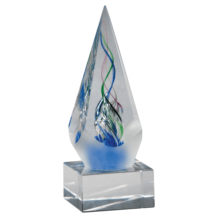Frosted Glass Accent Arrow Art Glass on Base - AGAR93