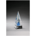 7.1" Frosted Glass Accent Arrow Art Glass on Clear Base