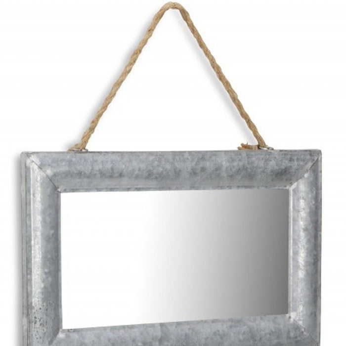 Galvanized Metal Hanging Wall Mirror | 8.5"x13.5"