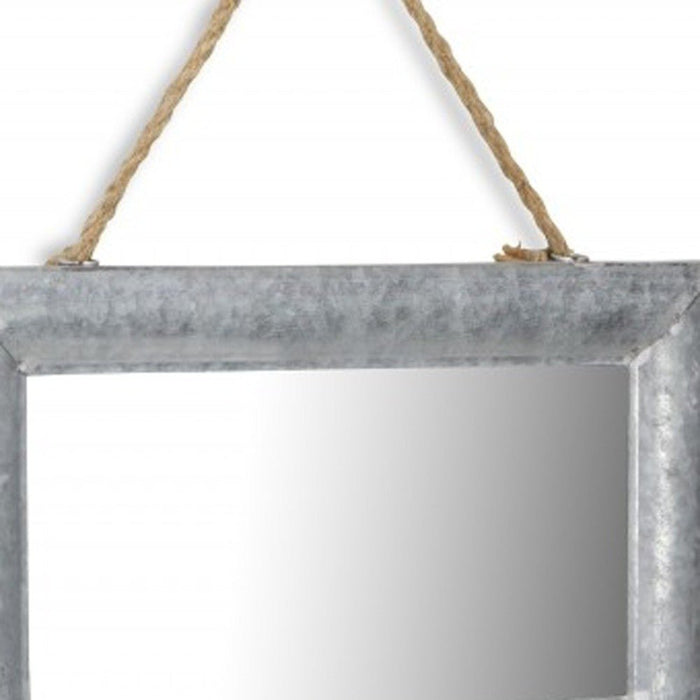 Galvanized Metal Hanging Wall Mirror | 8.5"x13.5"