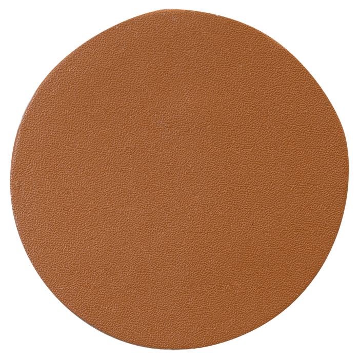 2.5" Round Caramel Genuine Leather Patch with Adhesive