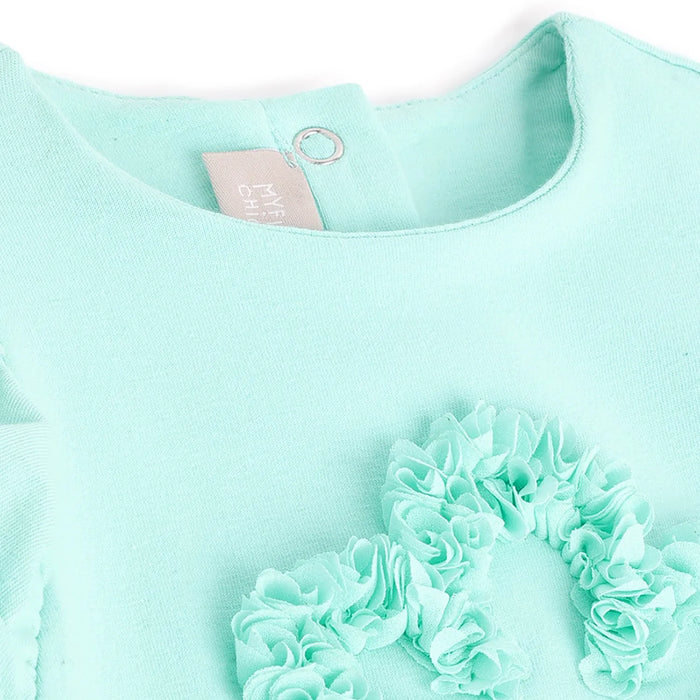 Girls Blue Cap Sleeves T-shirt