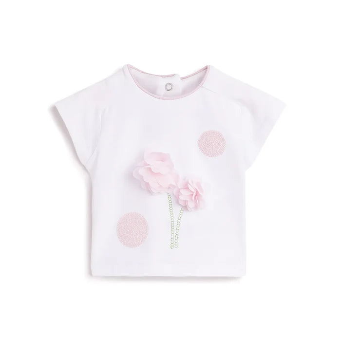 Girls White Embellished T-shirt