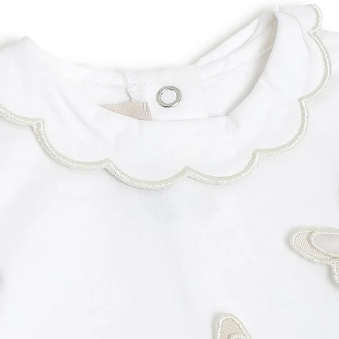 Girls White Embellished T-shirt