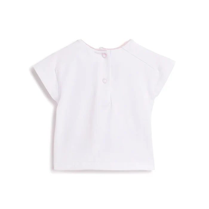 Girls White Embellished T-shirt